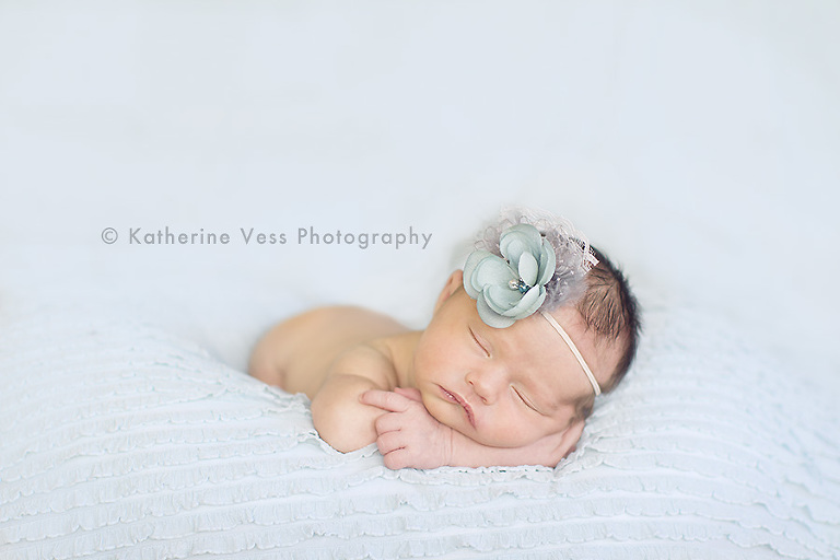 adorable sleeping  baby girl in blue