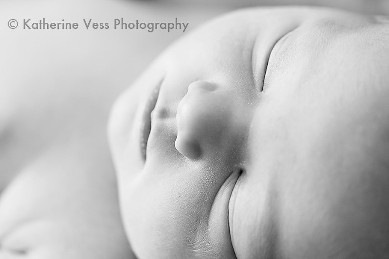 close up of delicate newborn face