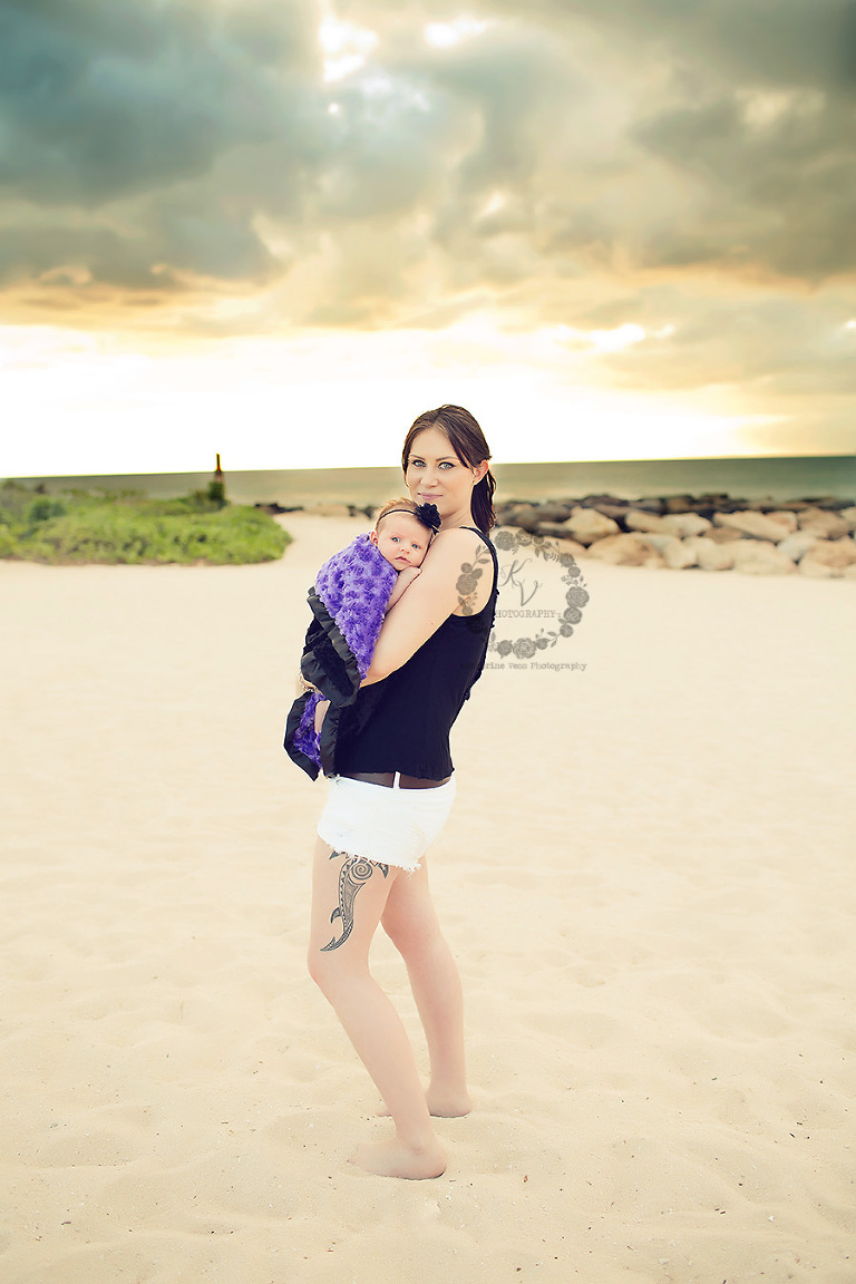 outdoor newborn beach session