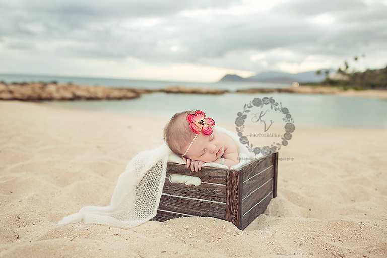 outdoor newborn beach session