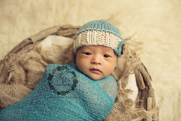 awake newborn boy