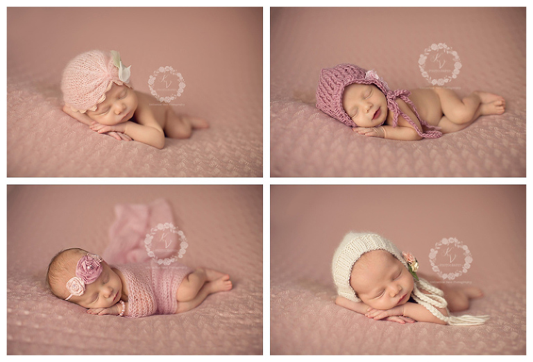 sweet baby girl on soft pink