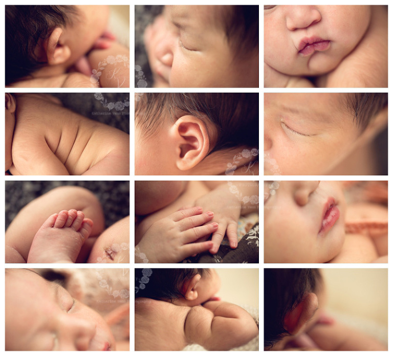 newborn details, macro shots, toes, ears, eyelashes, fingers, lips