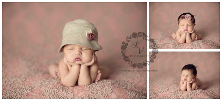 pretty newborn girl in froggie pose