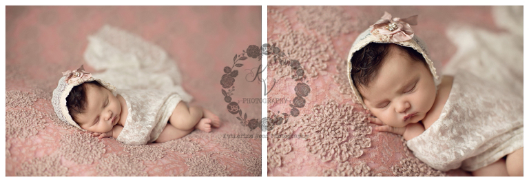 newborn girl in white lace