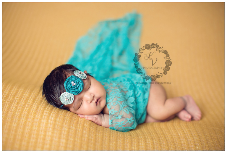 gold and turquoise, newborn girl