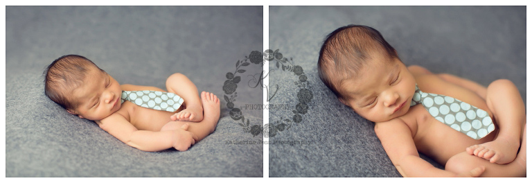 newborn with tie